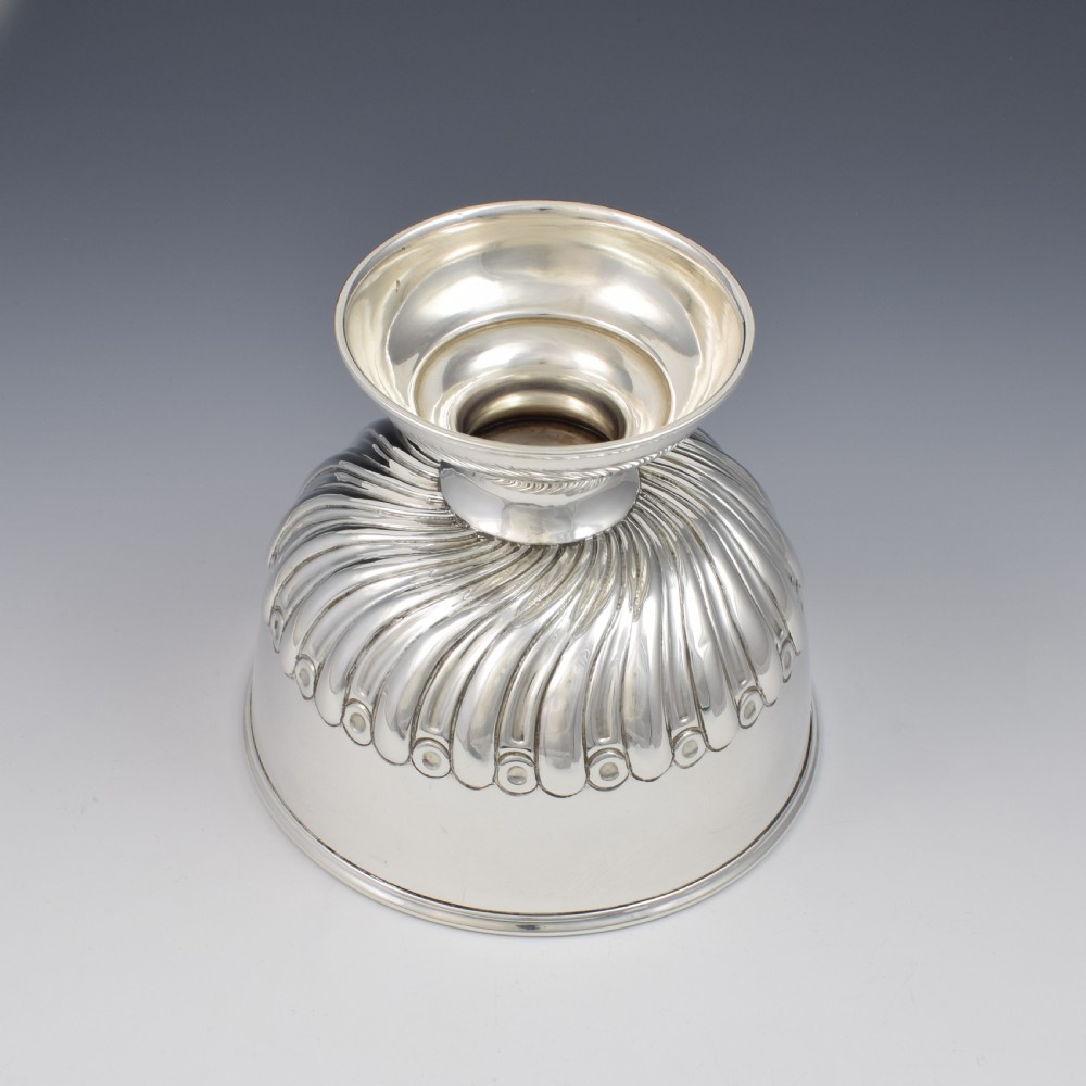 Art Deco Silver Half Fluted Pedestal Rose Bowl  View VIII
