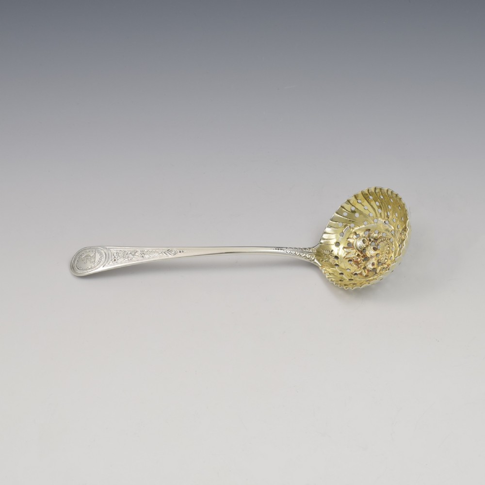 Georgian Silver Parcel Gilt Sifter Spoon / Ladle 1785 William Sumner I View III