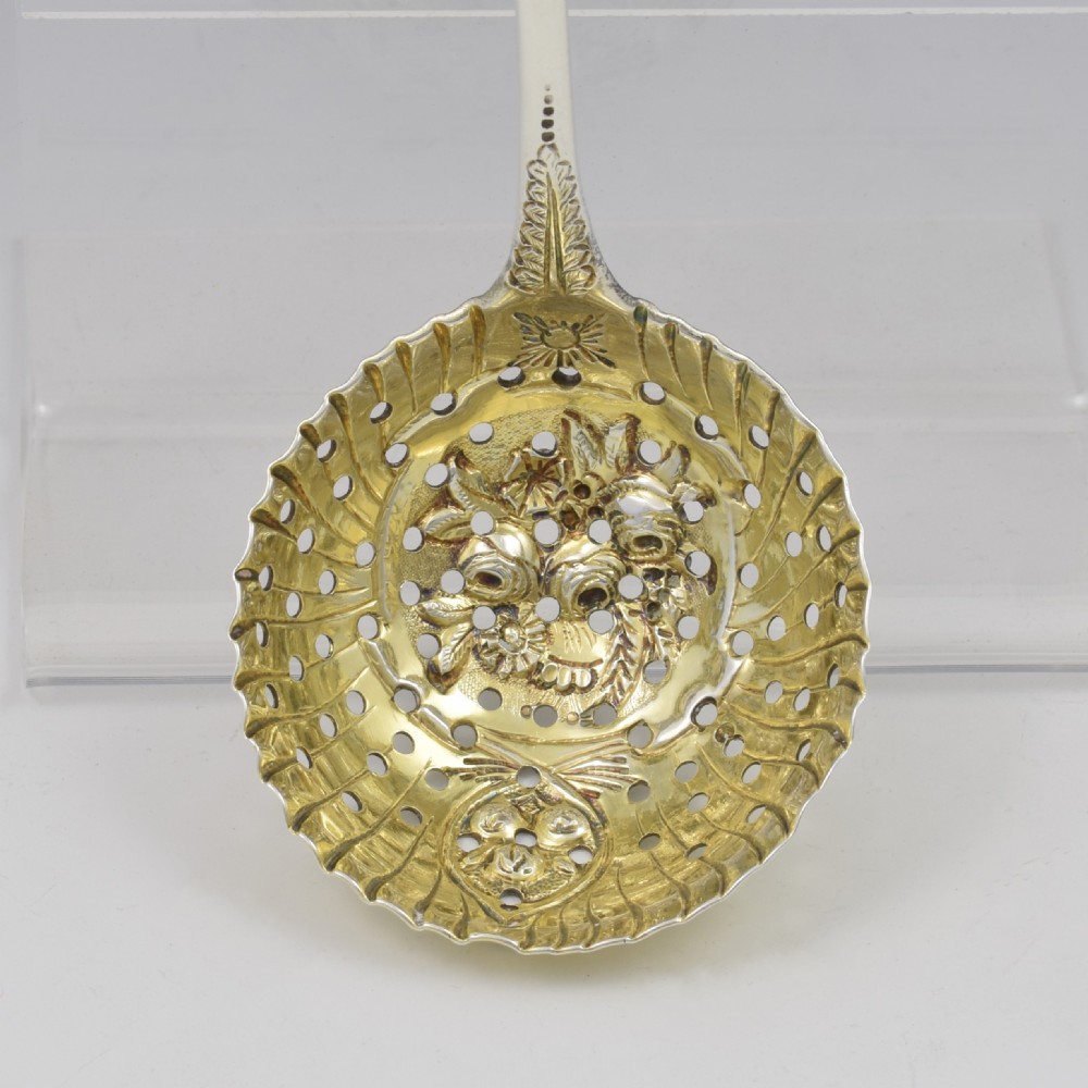 Georgian Silver Parcel Gilt Sifter Spoon / Ladle 1785 William Sumner I View VI