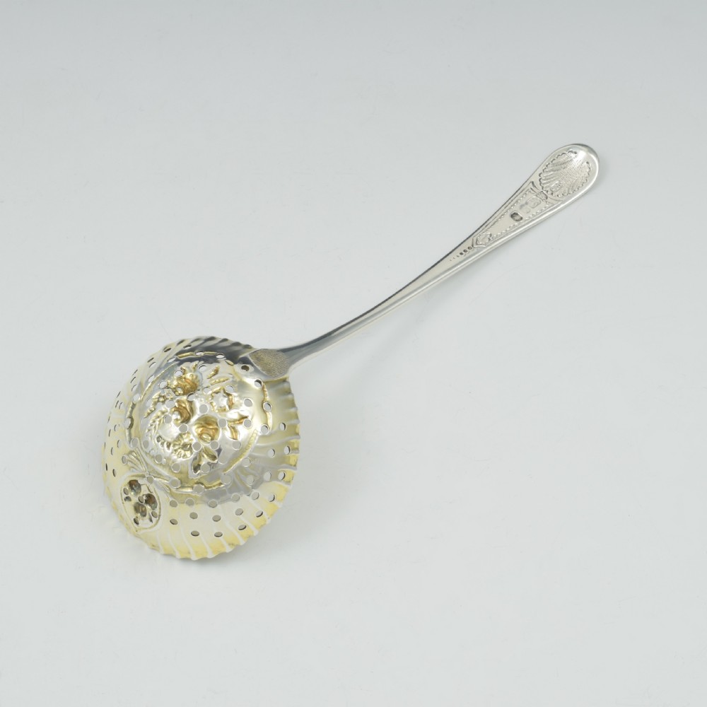 Georgian Silver Parcel Gilt Sifter Spoon / Ladle 1785 William Sumner I View X