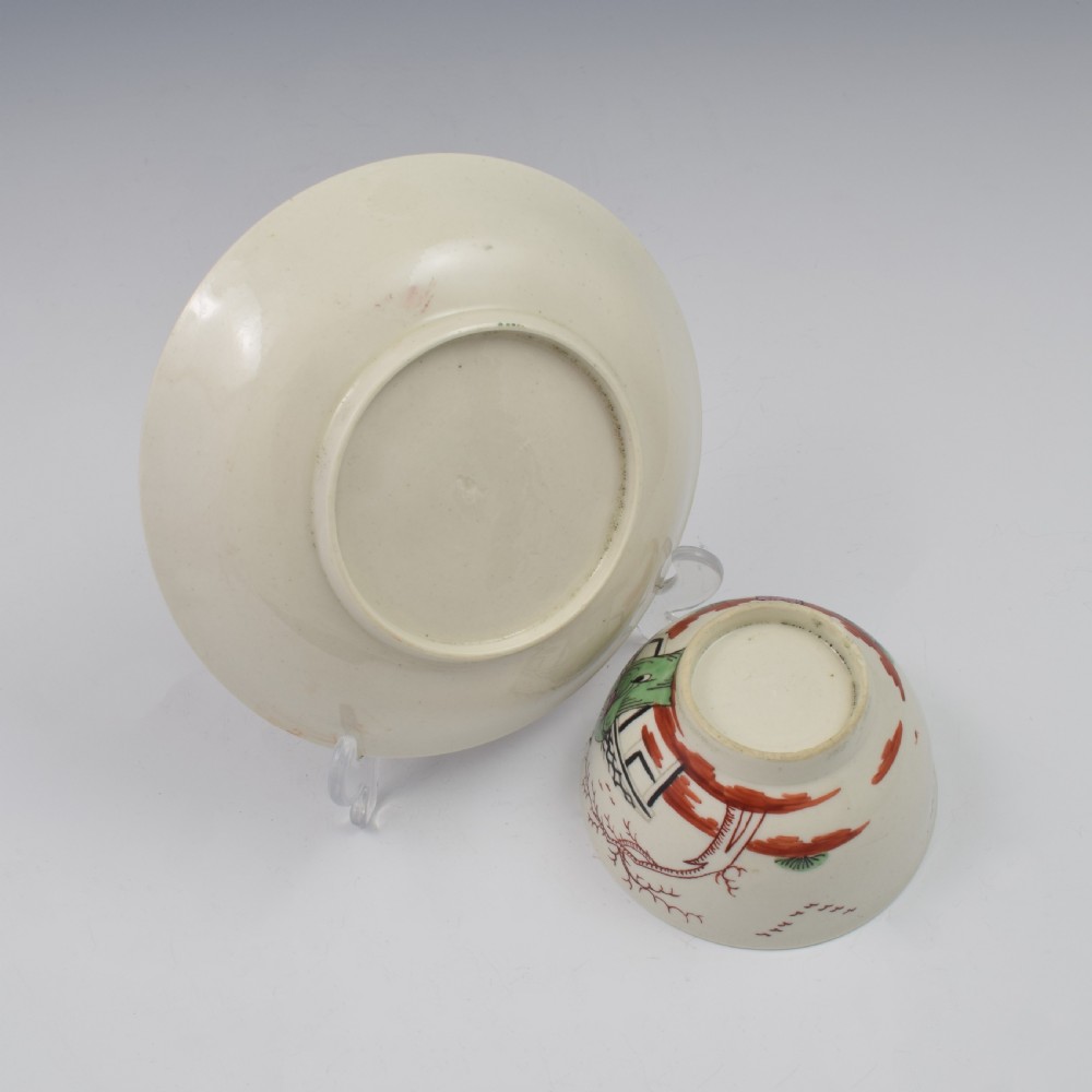 Pennington Liverpool Porcelain Smoker's Valet Tea Bowl & Saucer c.1775 Mandarin / Chinoiserie Pattern View IV