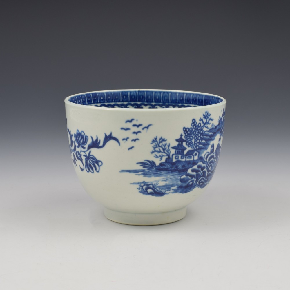 First Period Worcester Porcelain Fisherman & Cormorant Sugar Bowl c.1780 View V