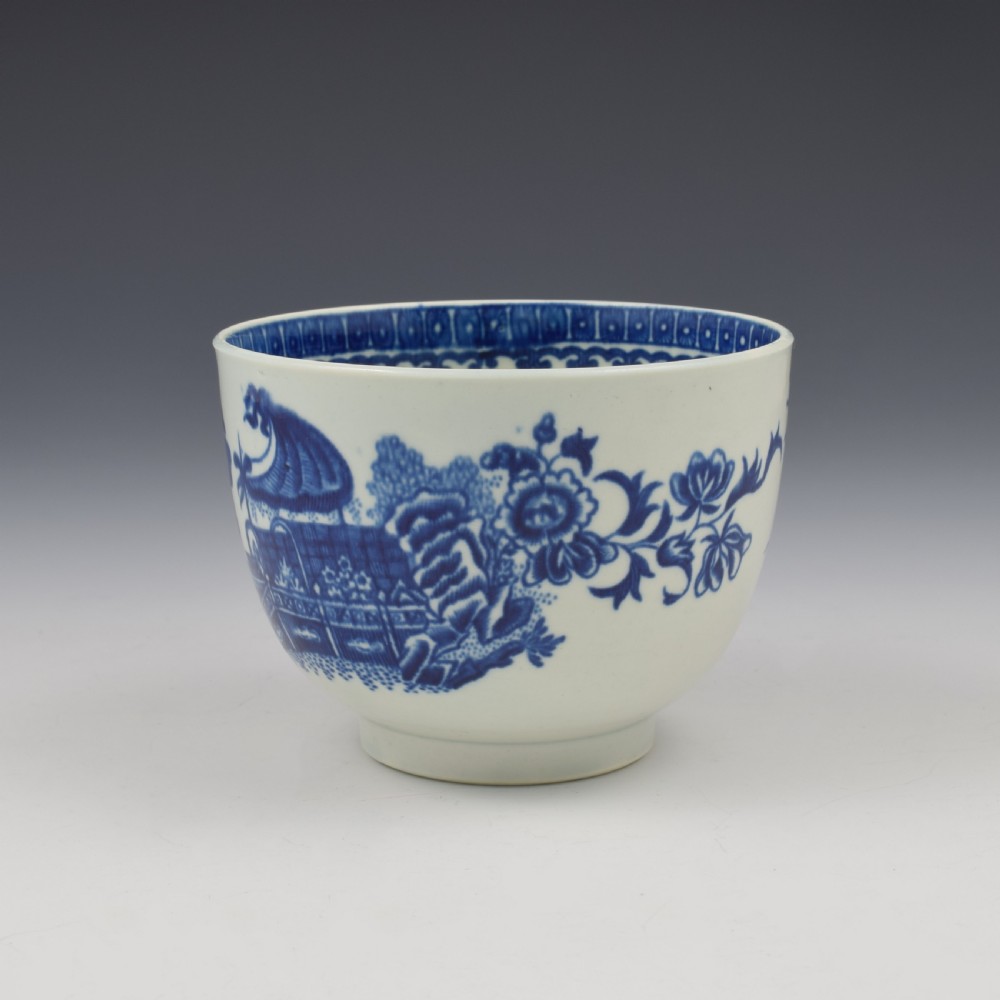 First Period Worcester Porcelain Fisherman & Cormorant Sugar Bowl c.1780 View VI