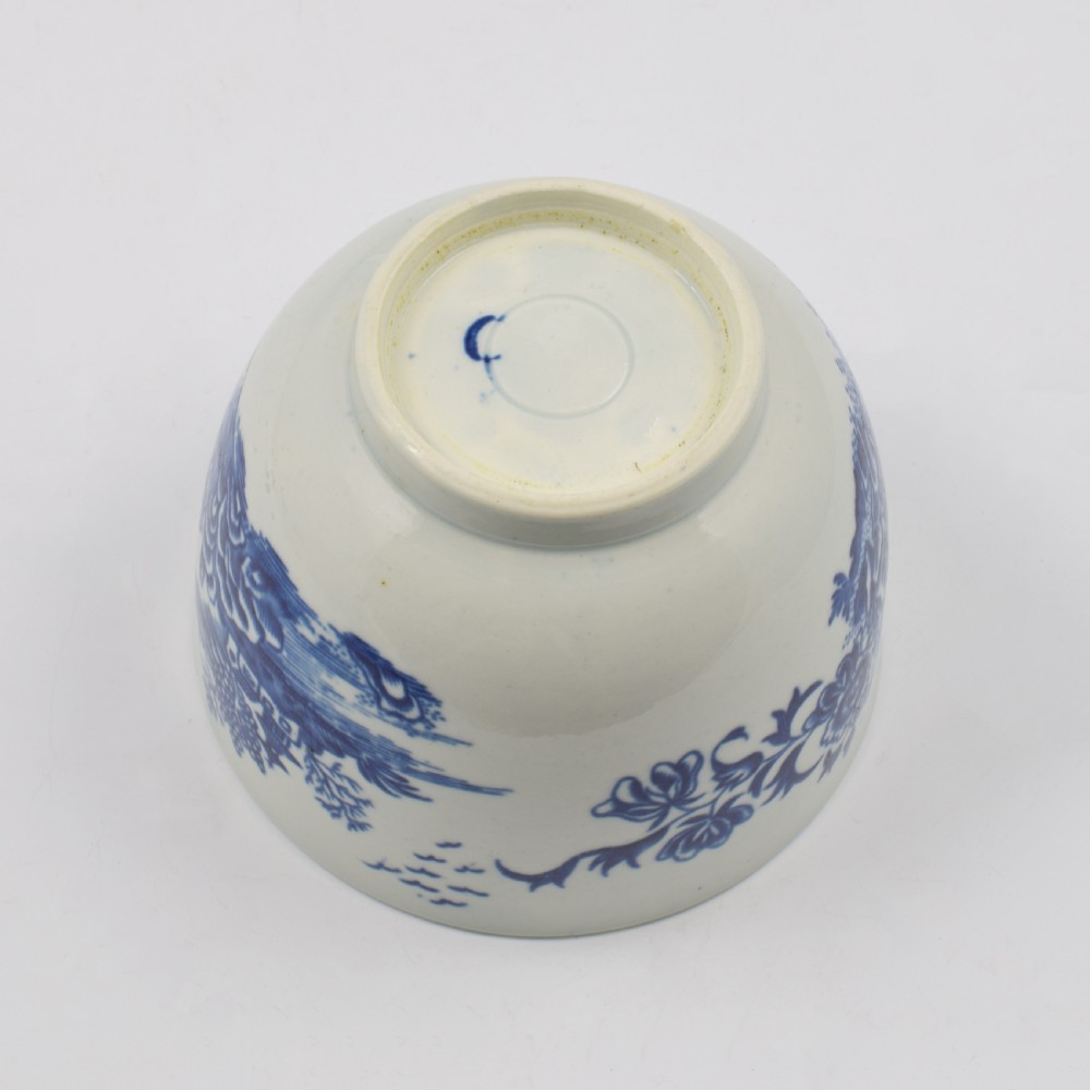First Period Worcester Porcelain Fisherman & Cormorant Sugar Bowl c.1780 View VII