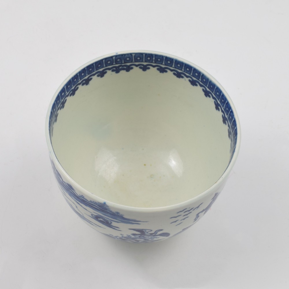 First Period Worcester Porcelain Fisherman & Cormorant Sugar Bowl c.1780 View VIII