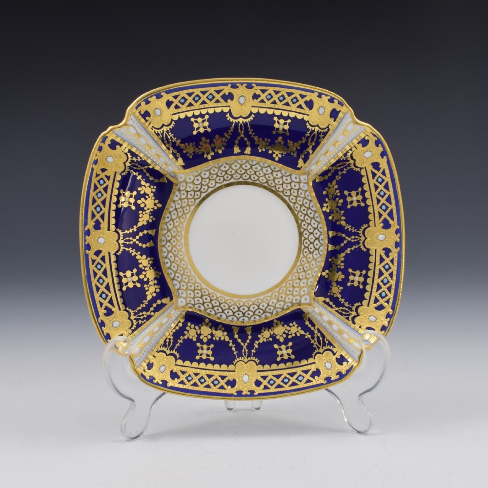Edwardian Copeland Porcelain Jewelled Demitasse Coffee Cup & Saucer View II
