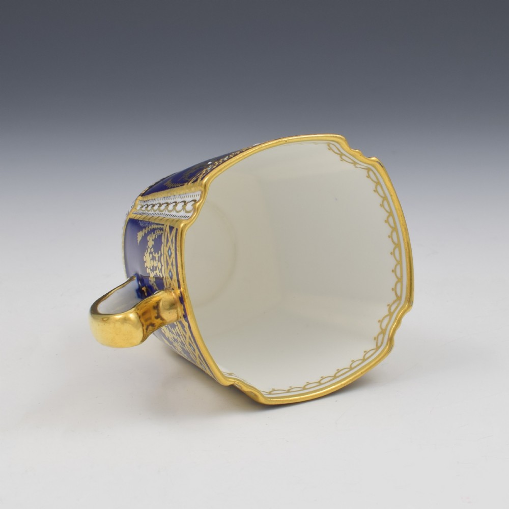 Edwardian Copeland Porcelain Jewelled Demitasse Coffee Cup & Saucer View XI