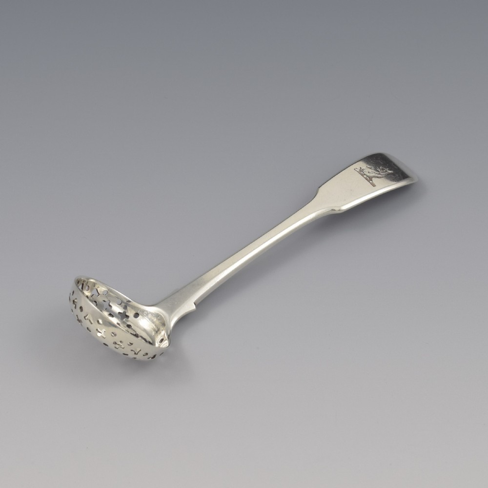 Georgian Silver Fiddle Pattern Spice Sifter Spoon View III