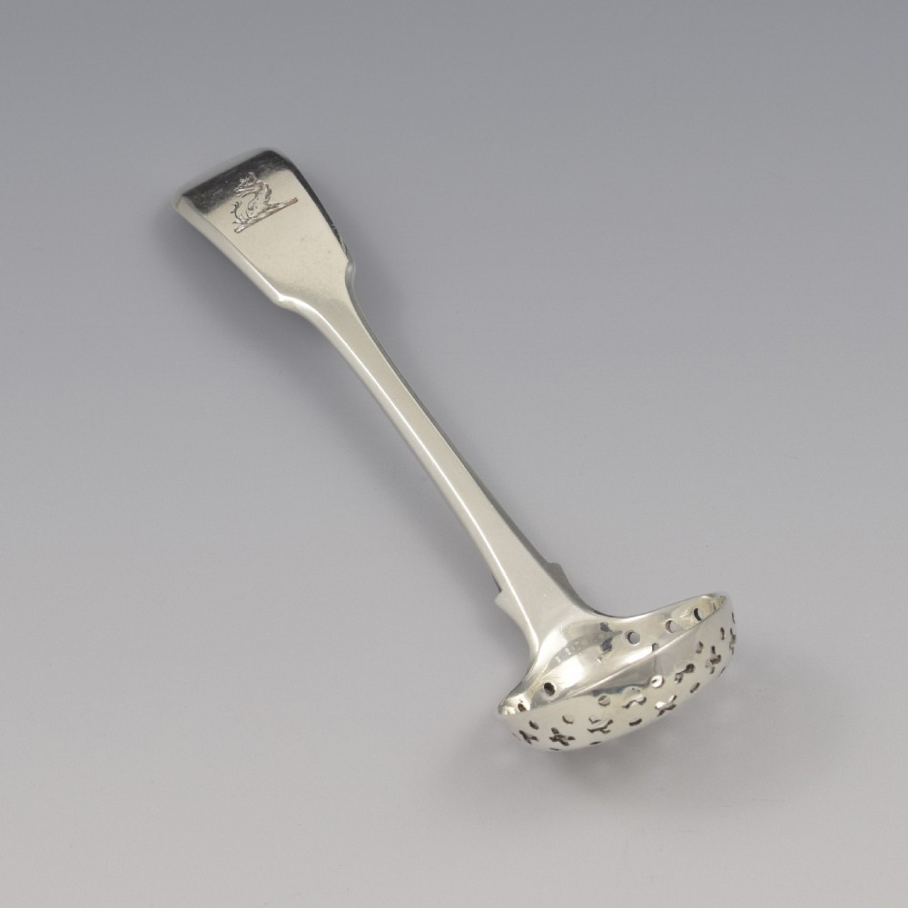 Georgian Silver Fiddle Pattern Spice Sifter Spoon View IV