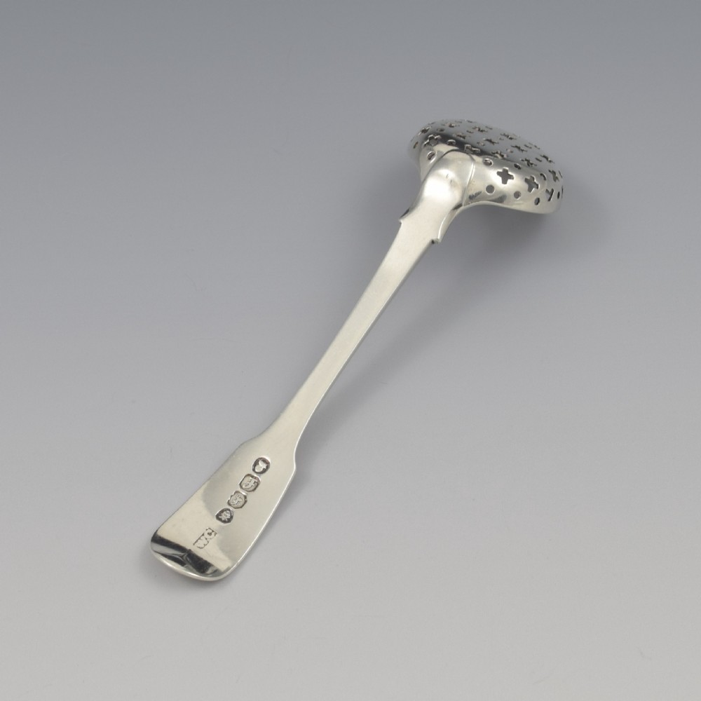 Georgian Silver Fiddle Pattern Spice Sifter Spoon View VII