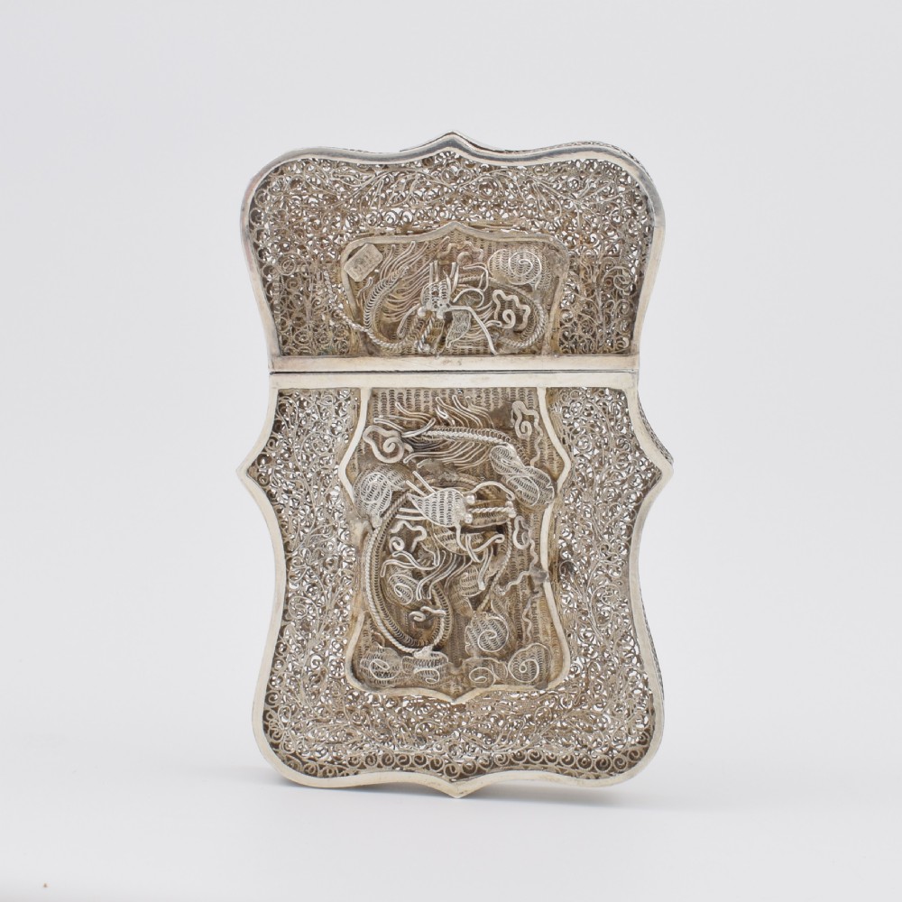 Fine Chinese Export Silver Filigree Card Case c.1870