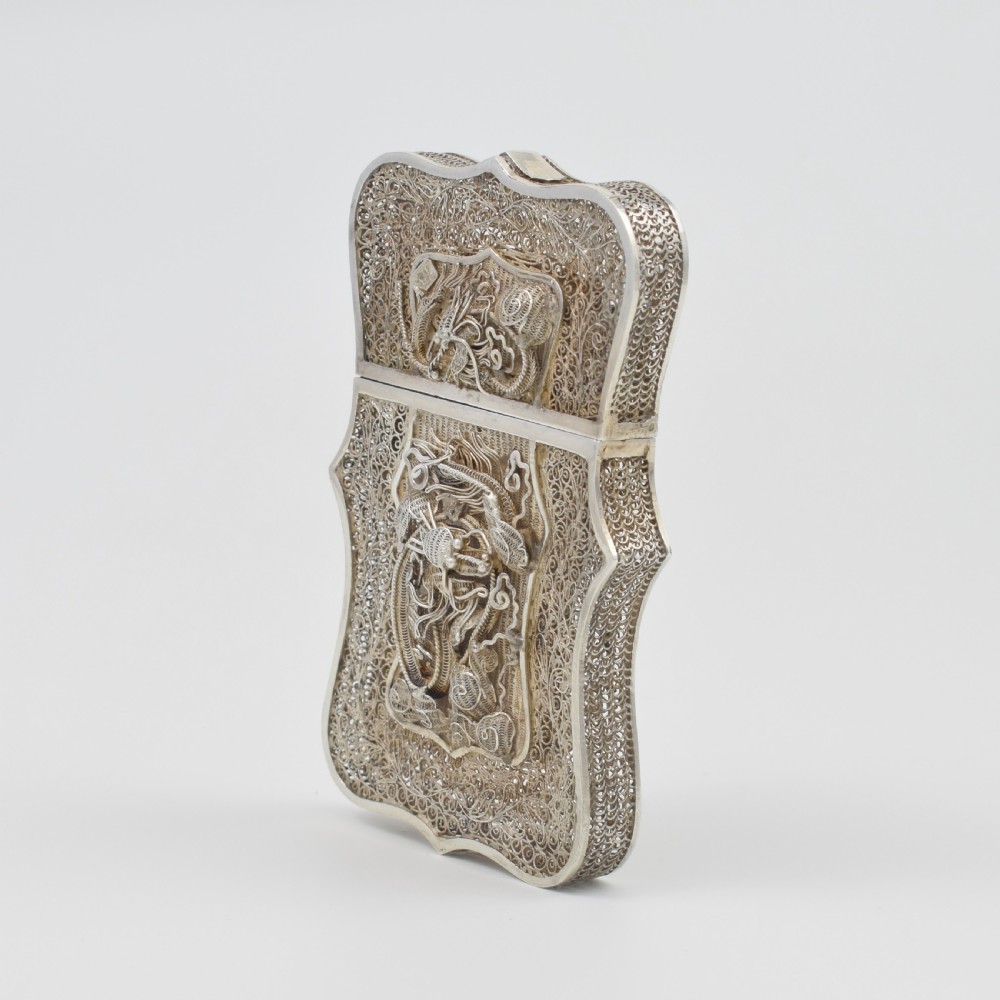 Fine Chinese Export Silver Filigree Card Case c.1870 View IV
