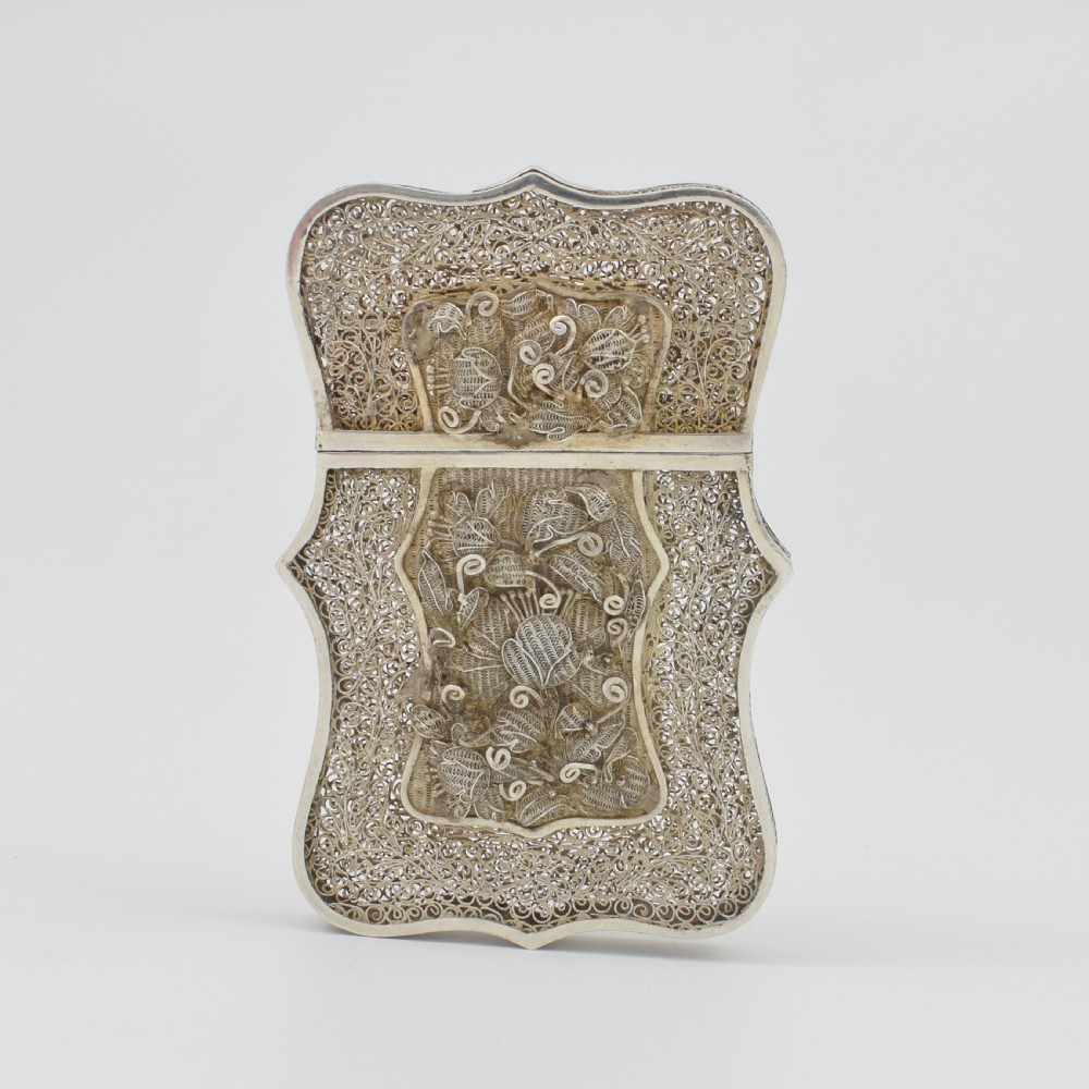 Fine Chinese Export Silver Filigree Card Case c.1870 View V