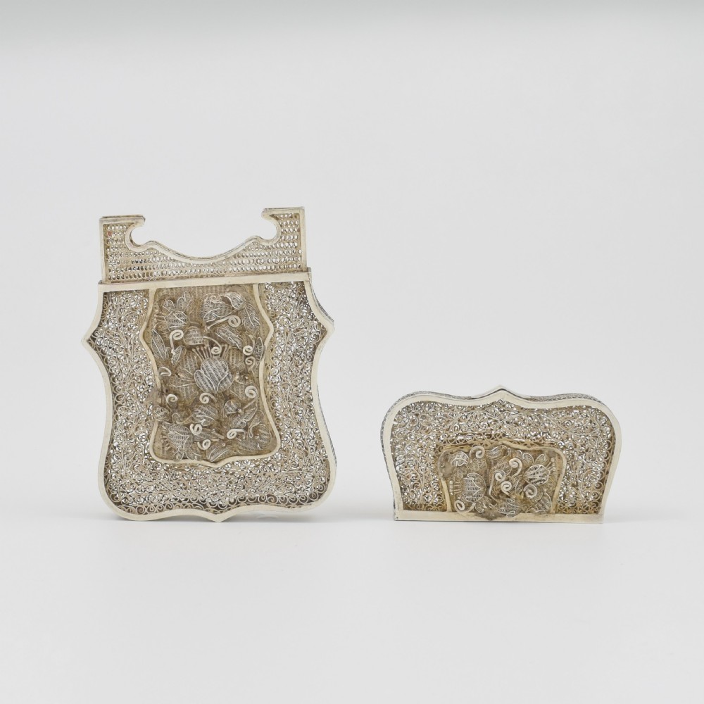 Fine Chinese Export Silver Filigree Card Case c.1870 View X
