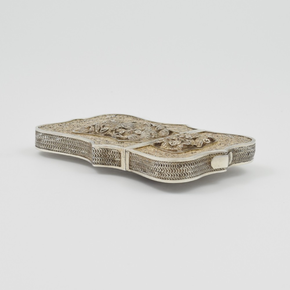 Fine Chinese Export Silver Filigree Card Case c.1870 View XIII