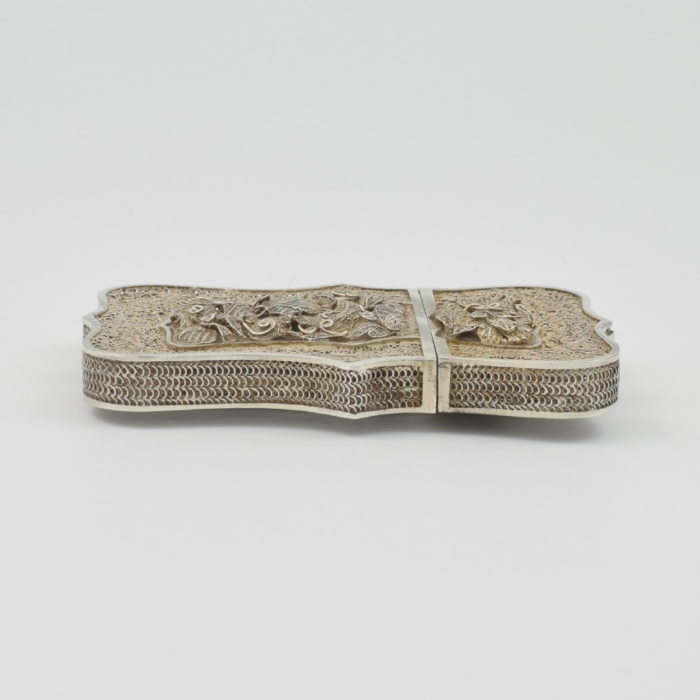 Fine Chinese Export Silver Filigree Card Case c.1870 View XIV