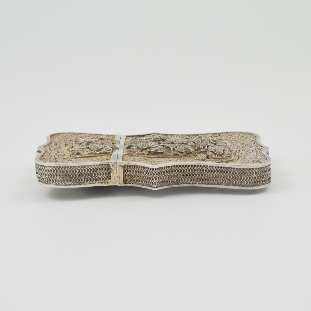 Fine Chinese Export Silver Filigree Card Case c.1870 View XVI