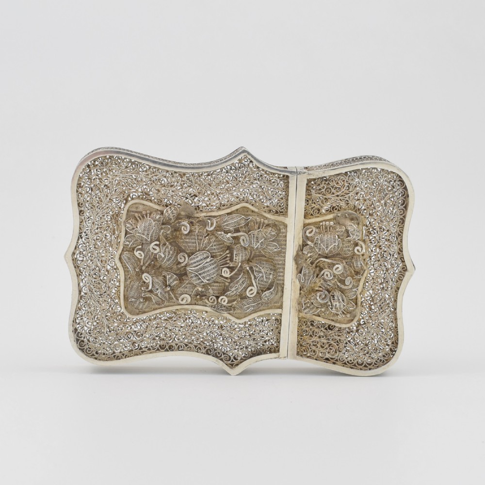 Fine Chinese Export Silver Filigree Card Case c.1870 View XVII
