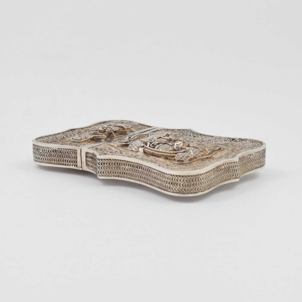 Fine Chinese Export Silver Filigree Card Case c.1870 View XVIII