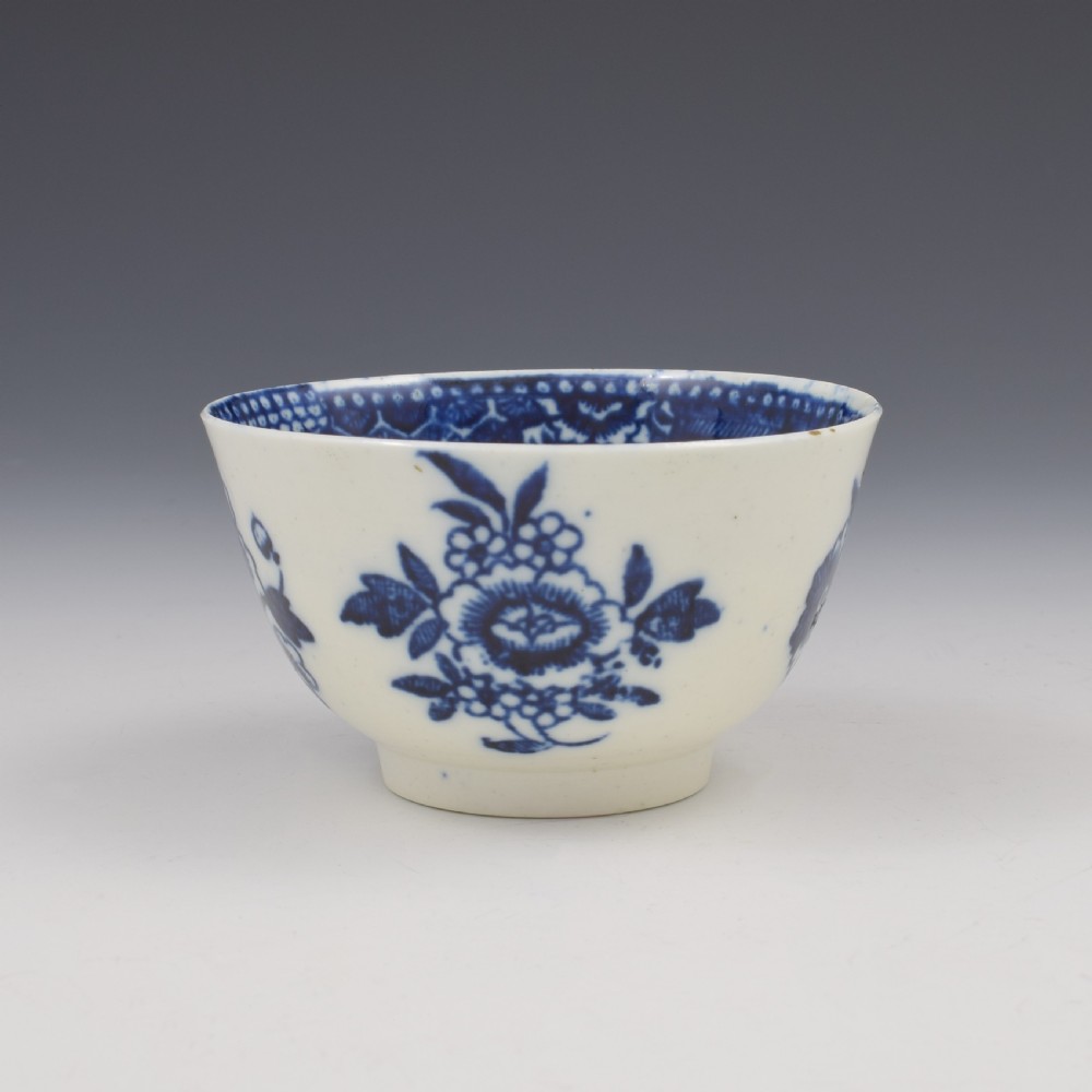 Liverpool Pennington Porcelain Three Stamen Pattern Tea Bowl & Saucer View V