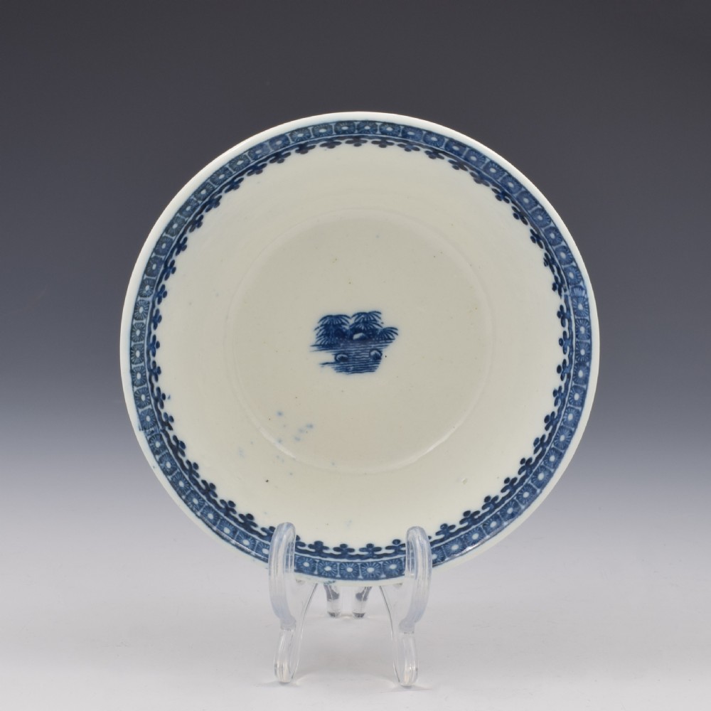 Rare Caughley Porcelain Fisherman Pattern Patty / Tart Pan c.1780-1790 View VI