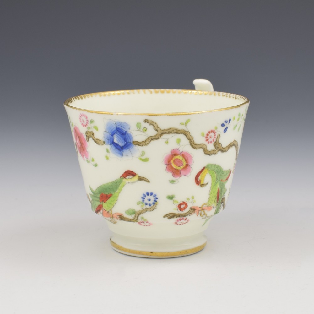 Swansea Porcelain Parakeets In A Tree Coffee Cup & Saucer c.1815 View IV