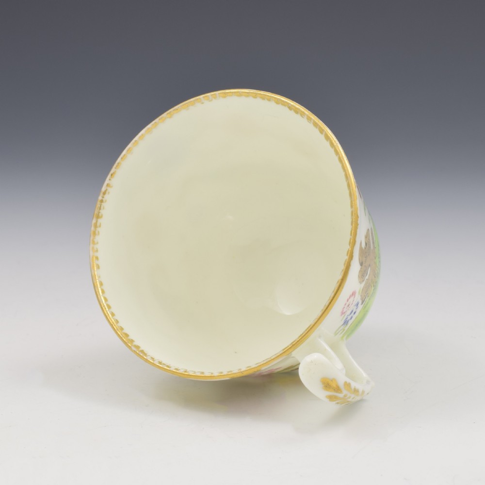 Swansea Porcelain Parakeets In A Tree Coffee Cup & Saucer c.1815 View VI