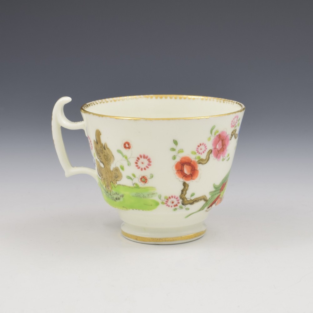 Swansea Porcelain Parakeets In A Tree Coffee Cup & Saucer c.1815 View VII
