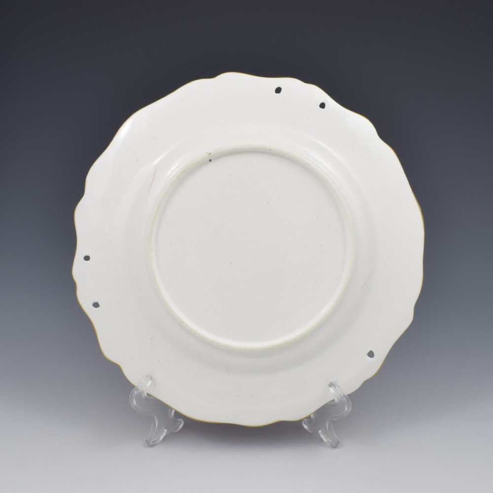 H & R Daniel Porcelain Second Gadroon Pierced Pink Dessert Plate c.1825 View IV