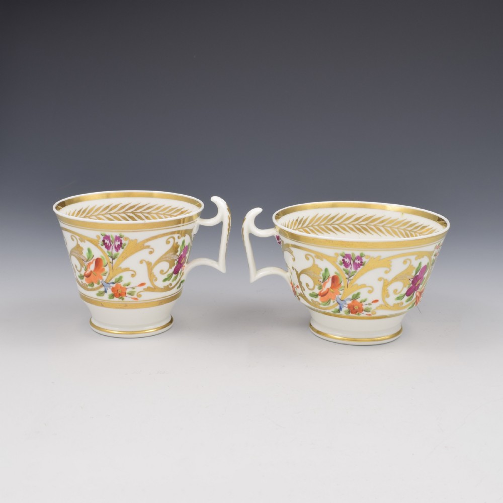 Fine Regency Spode Porcelain Tea & Coffee Cup & Saucer Trio c.1820 View III