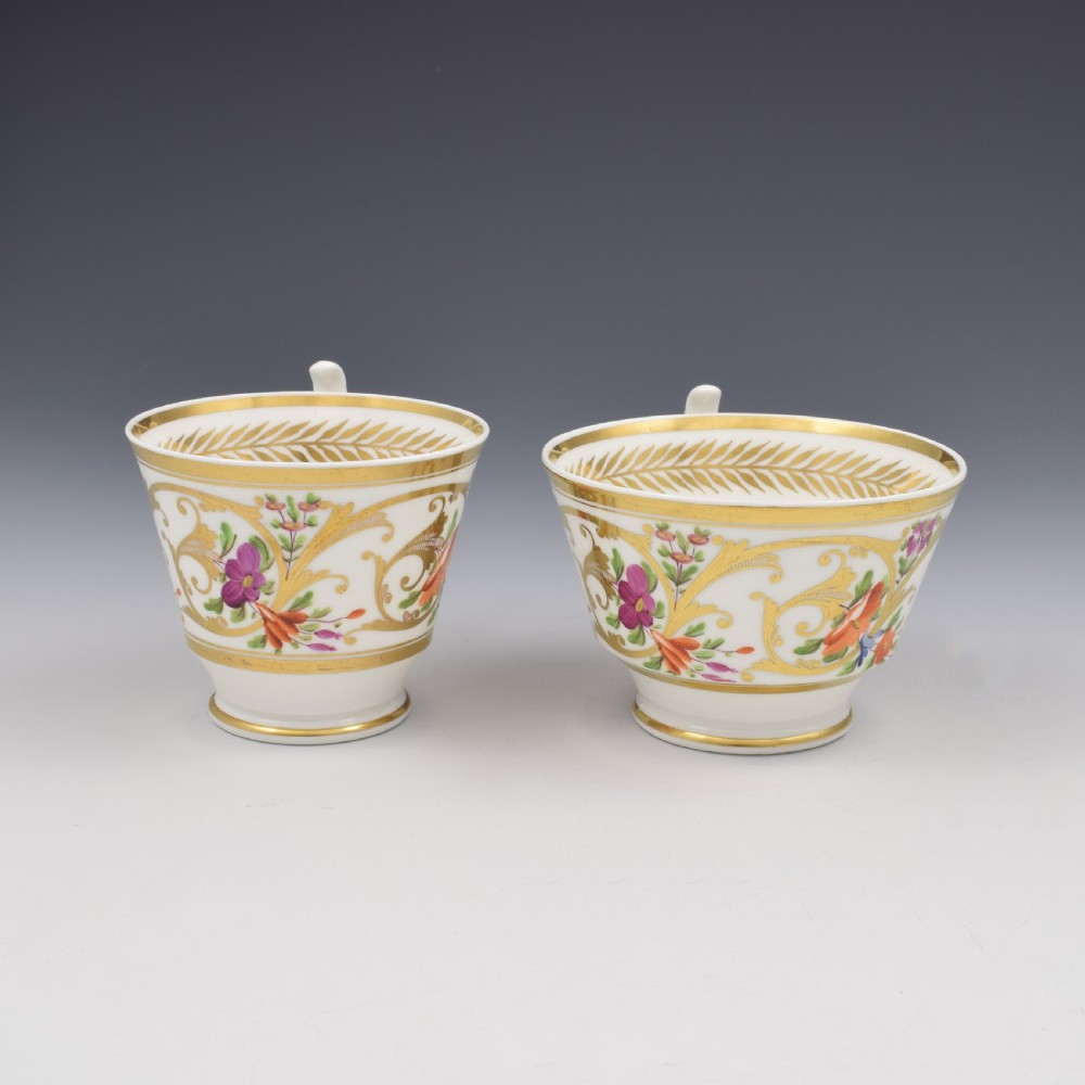 Fine Regency Spode Porcelain Tea & Coffee Cup & Saucer Trio c.1820 View IV