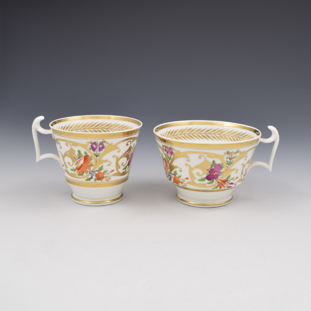 Fine Regency Spode Porcelain Tea & Coffee Cup & Saucer Trio c.1820 View V