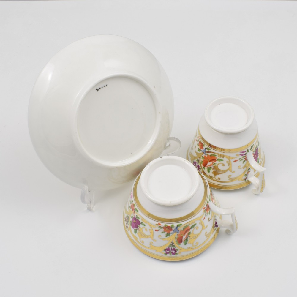 Fine Regency Spode Porcelain Tea & Coffee Cup & Saucer Trio c.1820 View VII