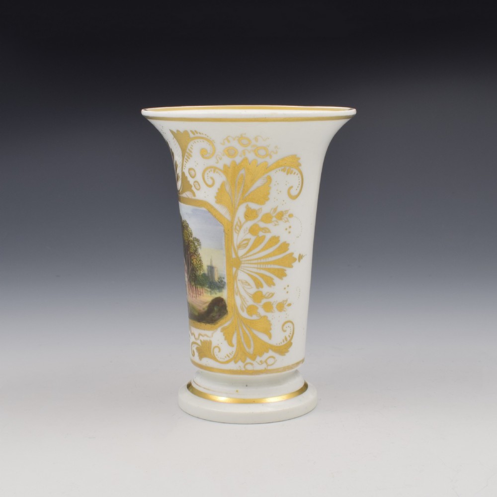 Regency Derby Porcelain Landscape Spill Vase c.1815 View III