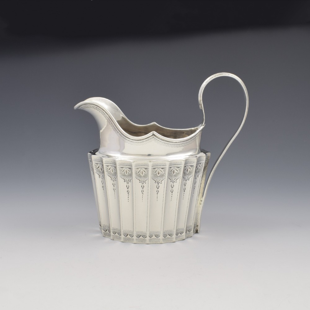Georgian Irish Fluted Silver Cream Jug Dublin 1801 James Scott