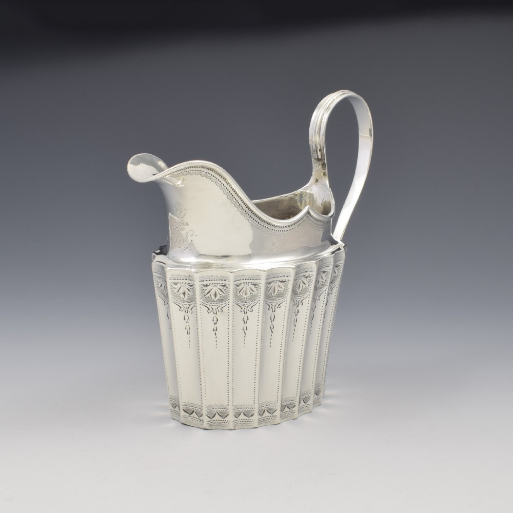 Georgian Irish Fluted Silver Cream Jug Dublin 1801 James Scott View II