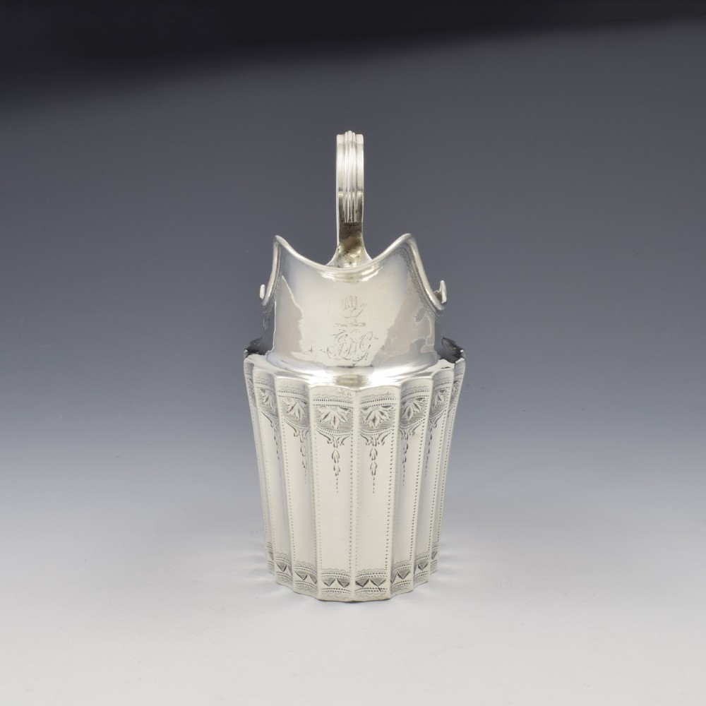 Georgian Irish Fluted Silver Cream Jug Dublin 1801 James Scott View III