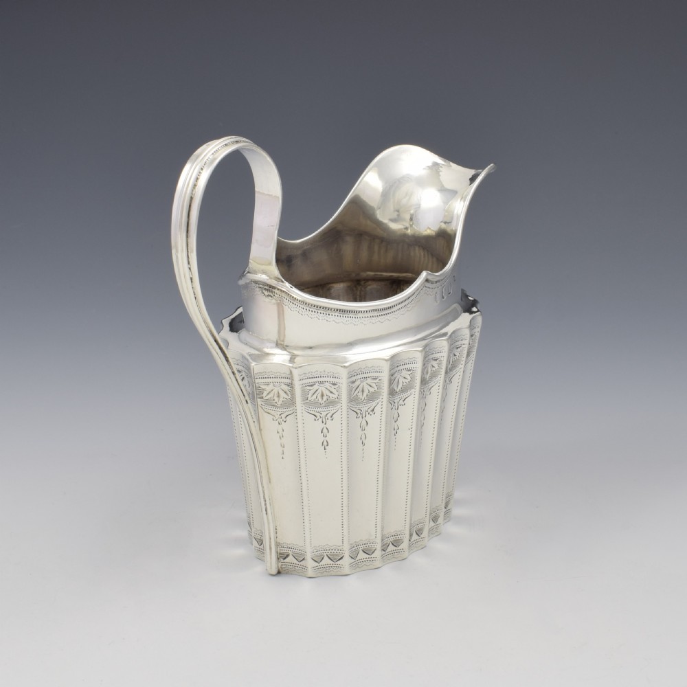 Georgian Irish Fluted Silver Cream Jug Dublin 1801 James Scott View VIII