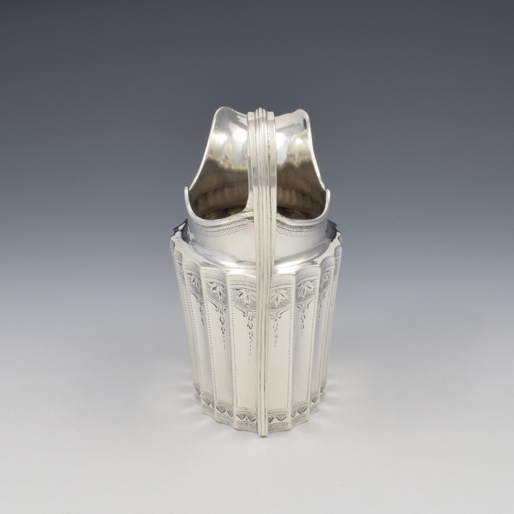 Georgian Irish Fluted Silver Cream Jug Dublin 1801 James Scott View IX