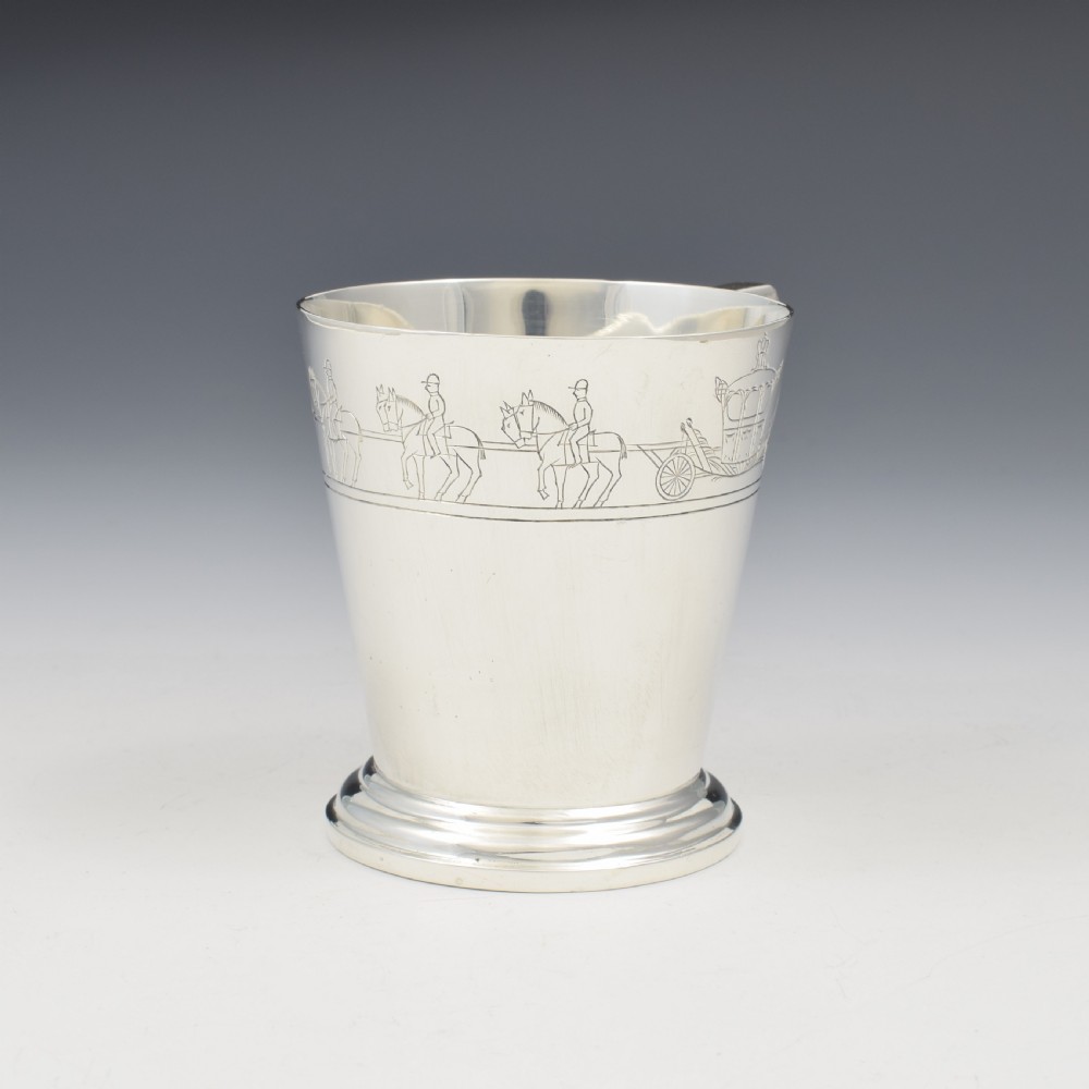 Unusual Coronation Procession Silver Christening Cup 1934 View II