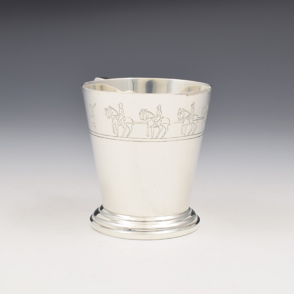 Unusual Coronation Procession Silver Christening Cup 1934 View III