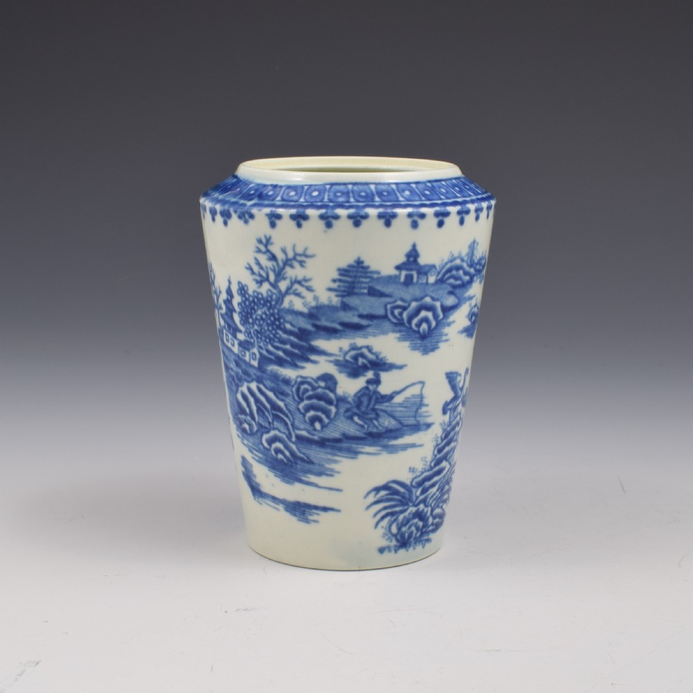 First Period Worcester Porcelain Fisherman Tea Canister c.1780 View III