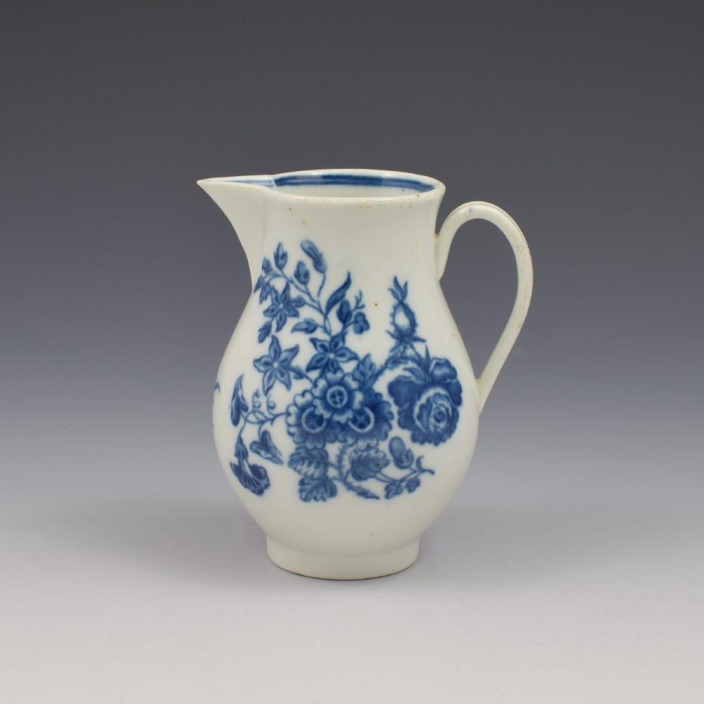 Caughley Porcelain Three Flowers Sparrow Beak Milk Jug c.1785