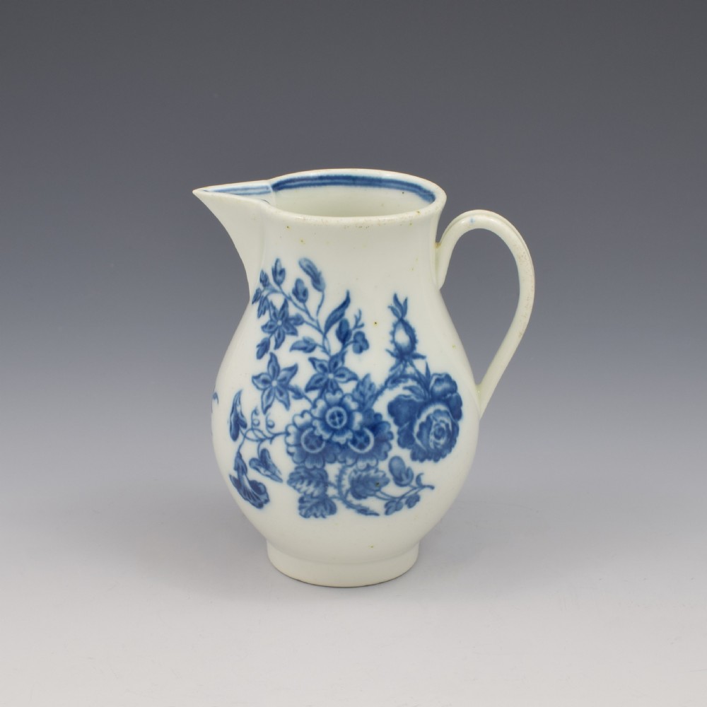 Caughley Porcelain Three Flowers Sparrow Beak Milk Jug c.1785 View II