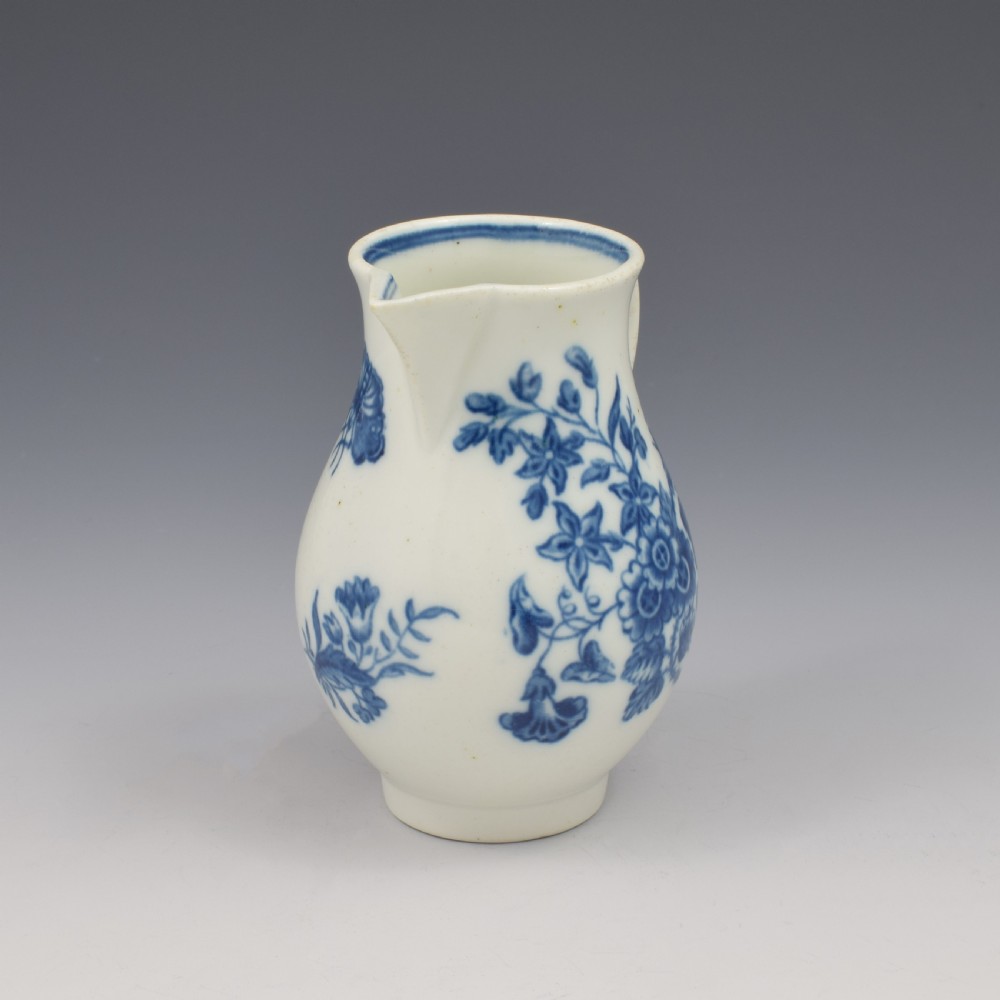 Caughley Porcelain Three Flowers Sparrow Beak Milk Jug c.1785 View III