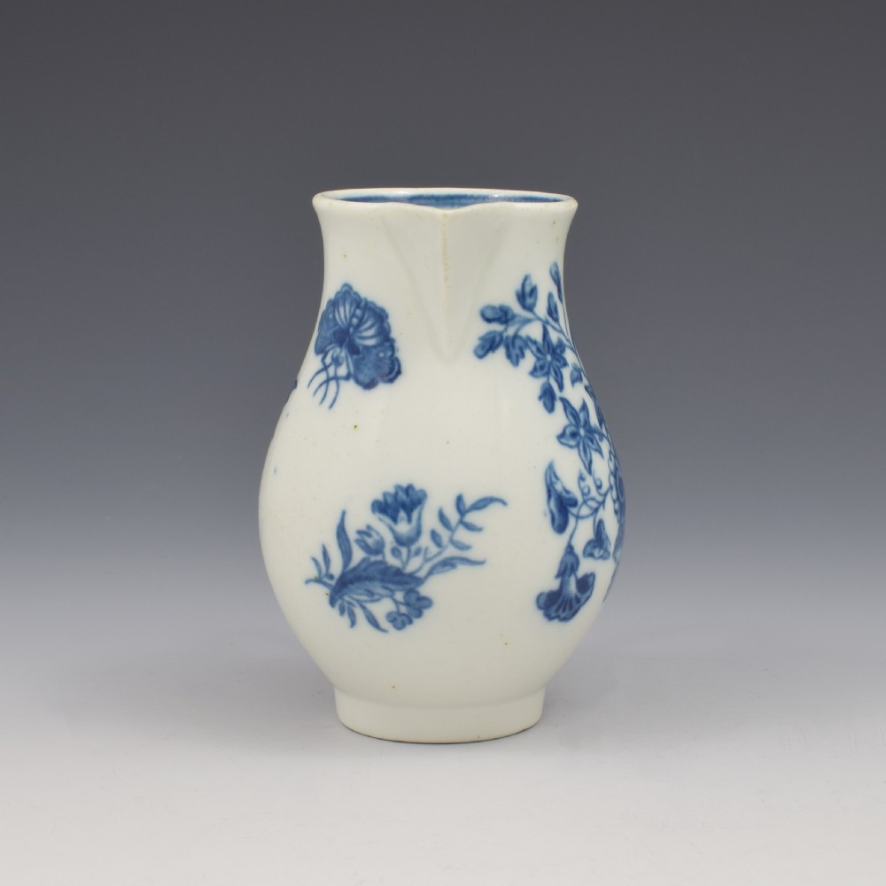 Caughley Porcelain Three Flowers Sparrow Beak Milk Jug c.1785 View IV