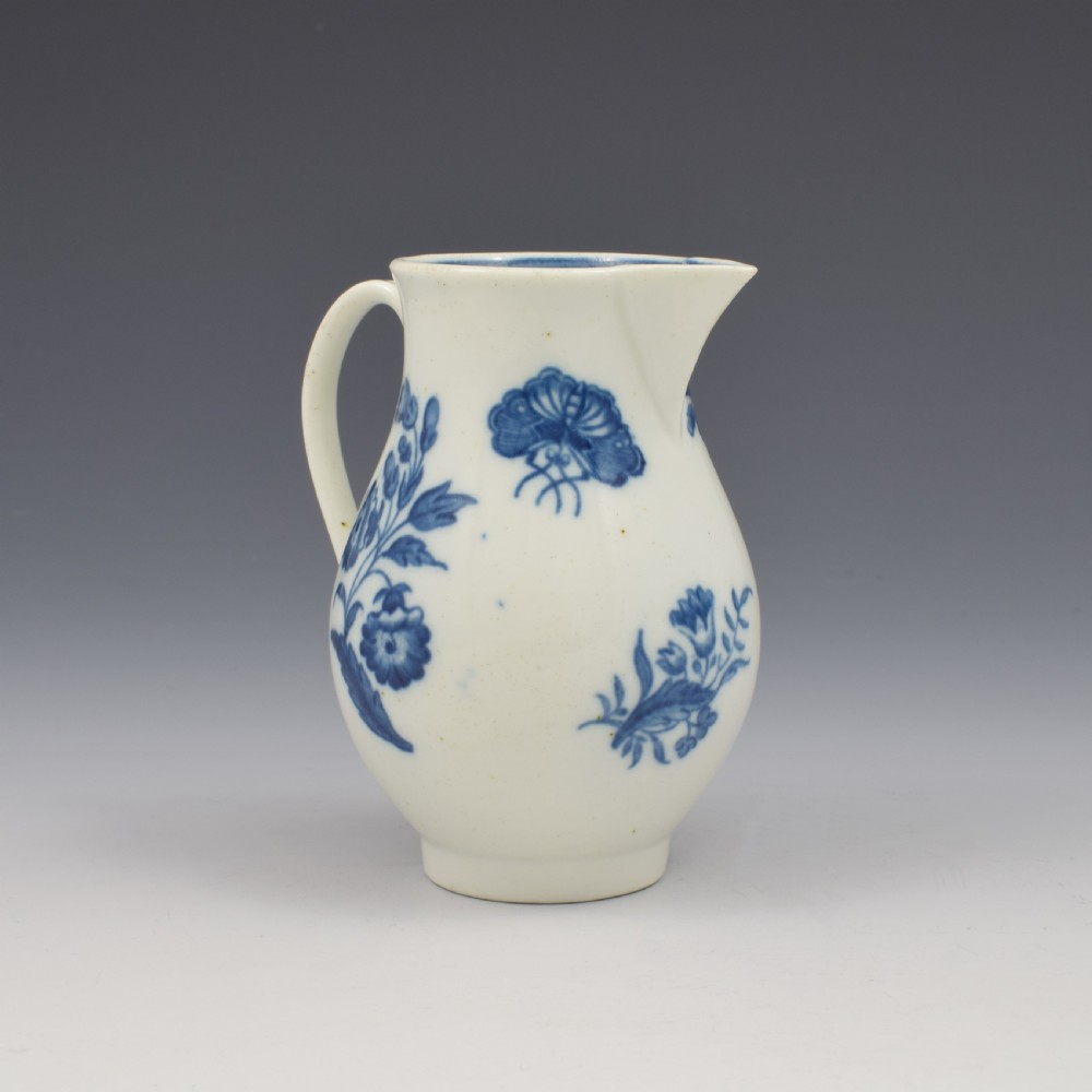 Caughley Porcelain Three Flowers Sparrow Beak Milk Jug c.1785 View V