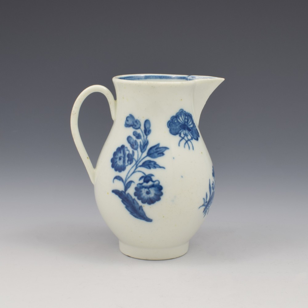 Caughley Porcelain Three Flowers Sparrow Beak Milk Jug c.1785 View VI