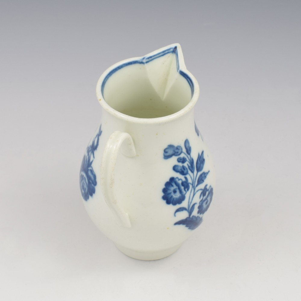 Caughley Porcelain Three Flowers Sparrow Beak Milk Jug c.1785 View X