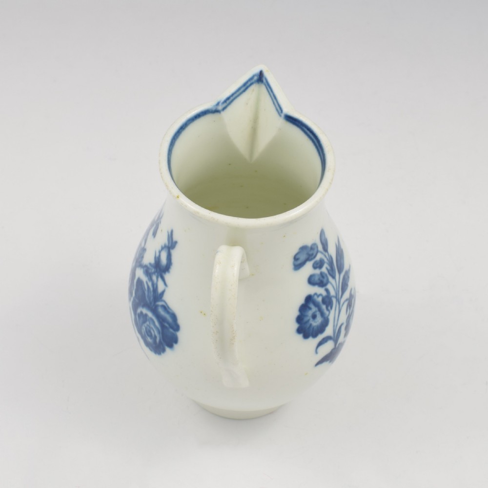 Caughley Porcelain Three Flowers Sparrow Beak Milk Jug c.1785 View XI
